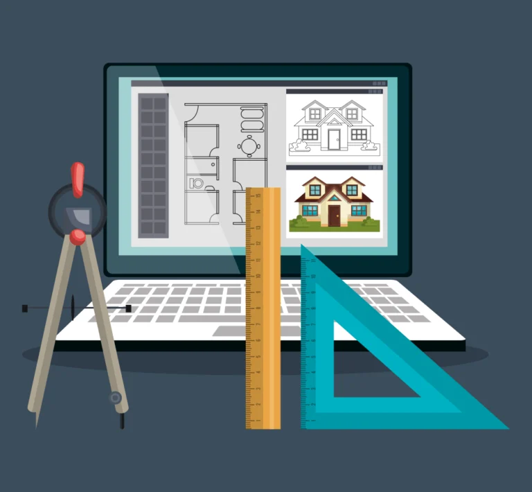 Construction and architecture toolkit illustration