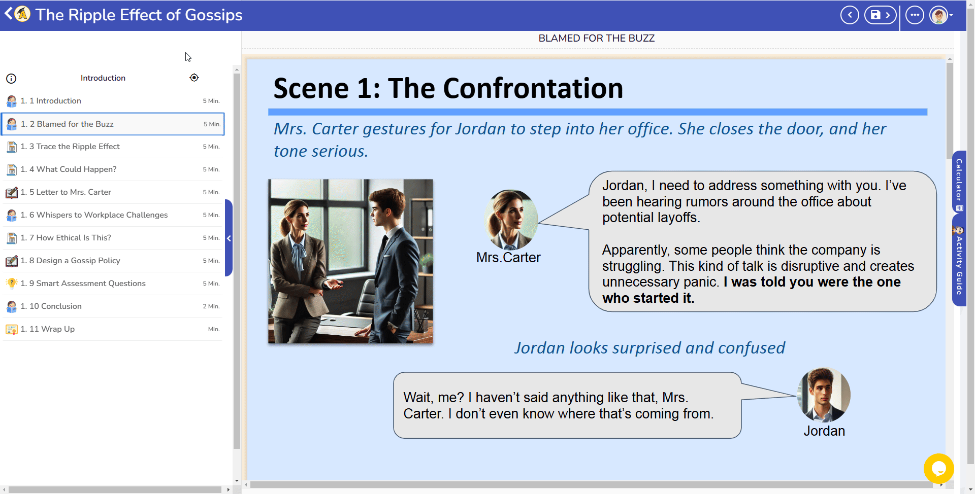 Interactive ethics activity preview