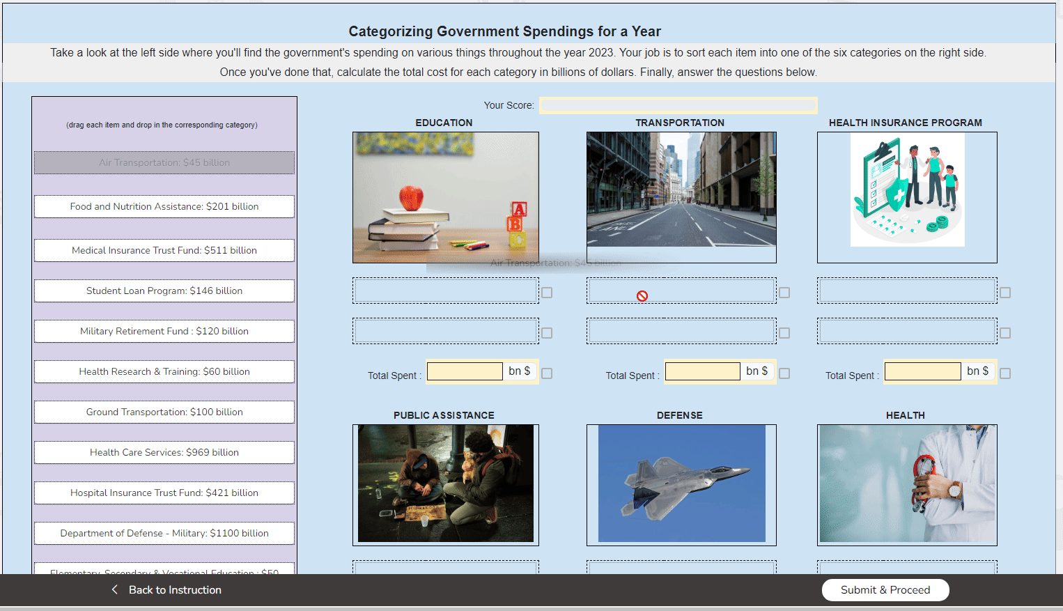 Personal finance interactive demo