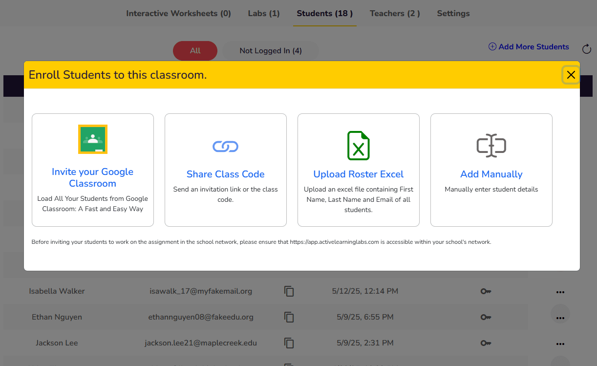 Enroll your students easily